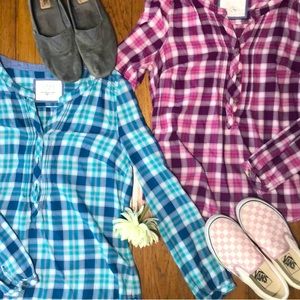 Bundle of Sonoma flannel LIKE tops. 2/$10